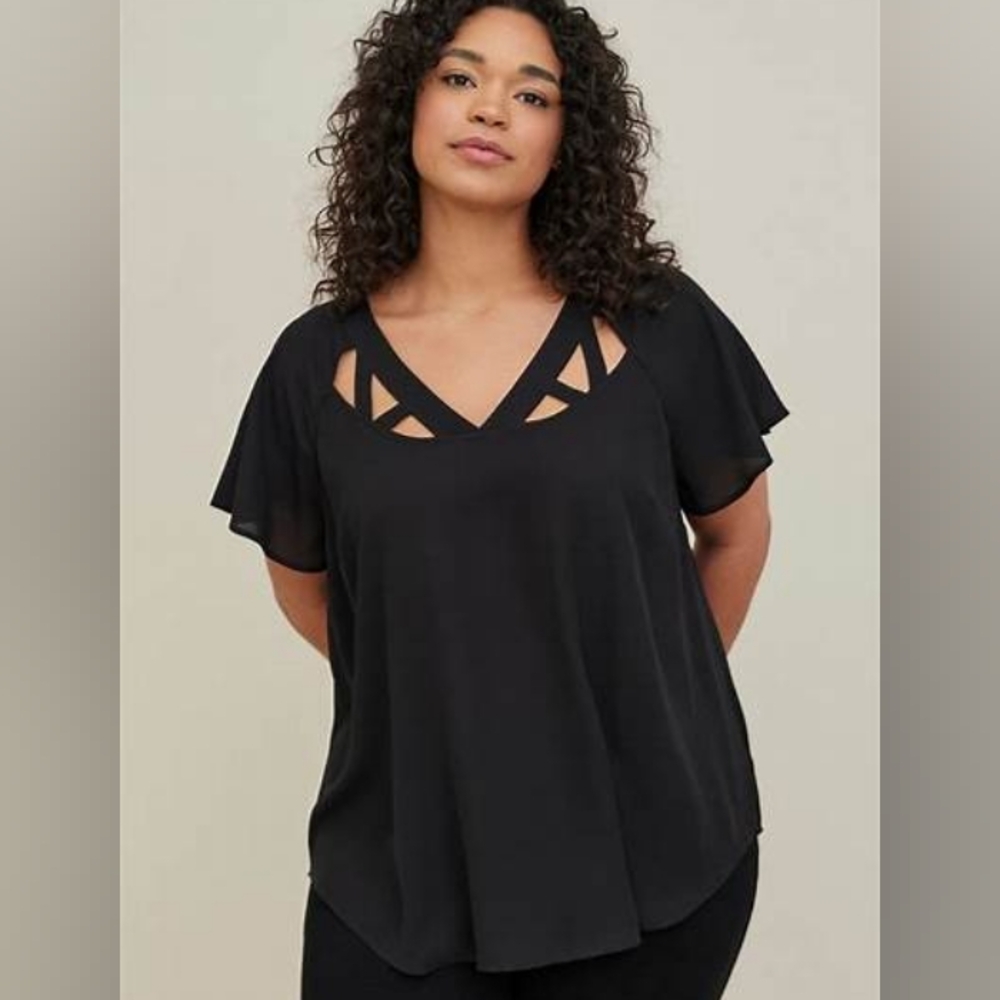 torrid Cutaway Flutter Sleeve Top 5X